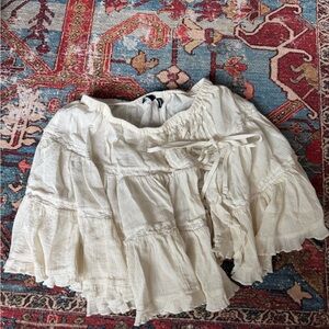 ASOS Cream Tiered Ruffle Circle Skirt